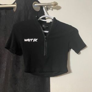 White Fox Racer Zip Up crop top